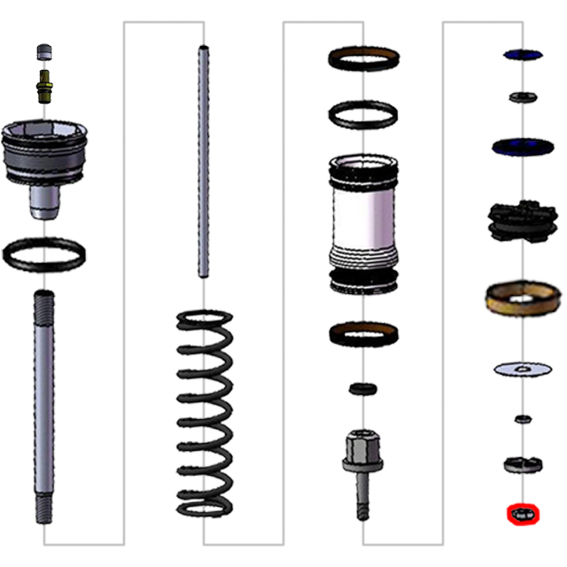 Teknik Fork Compression Shaft Nuts