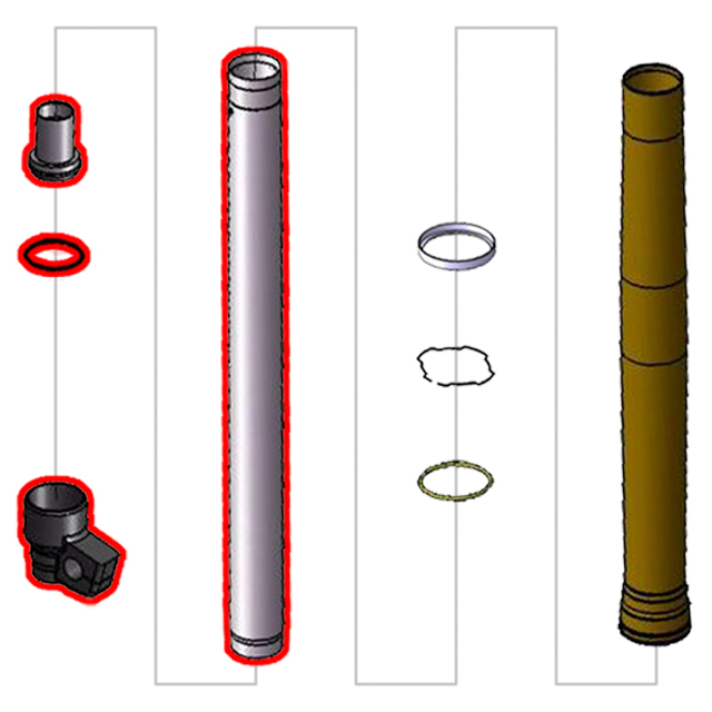 Teknik Right Inner Tube Assembly