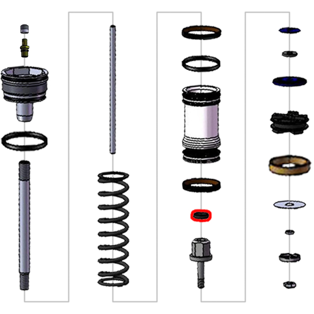 Teknik Fork Free Piston Shaft Seal