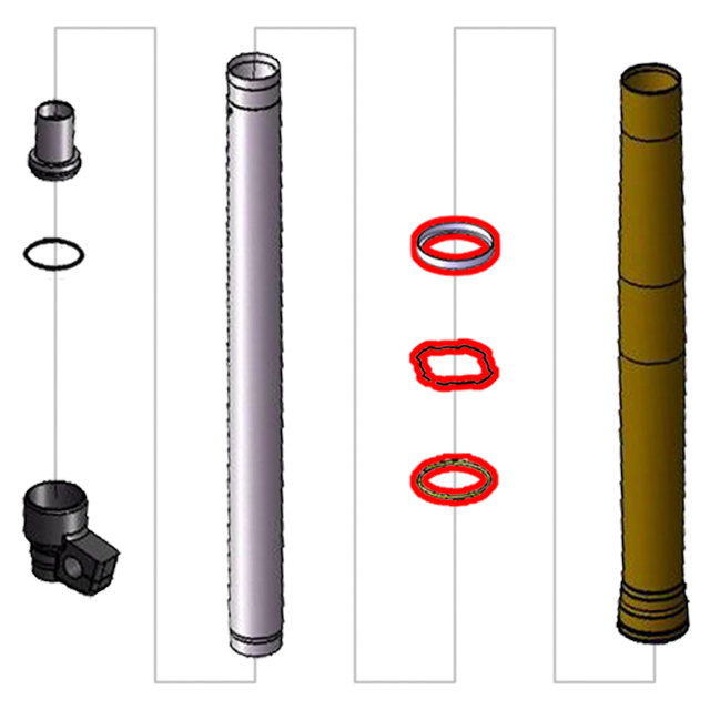 Teknik Fork Outer Tube Snap Ring and Washer