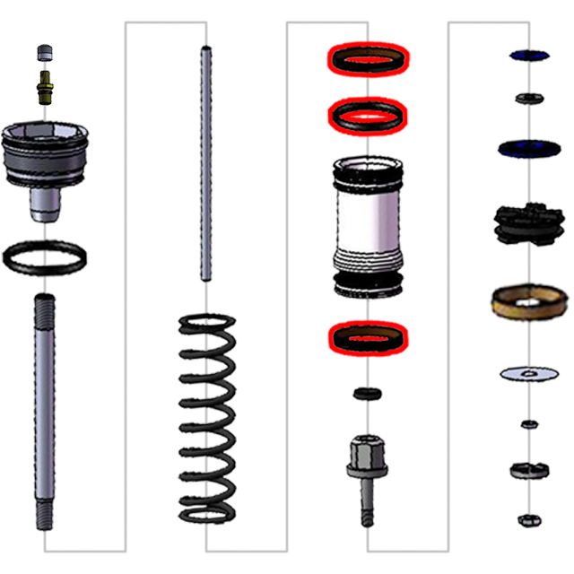 Teknik Free Piston Bush & O-Ring